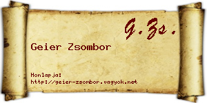 Geier Zsombor névjegykártya
